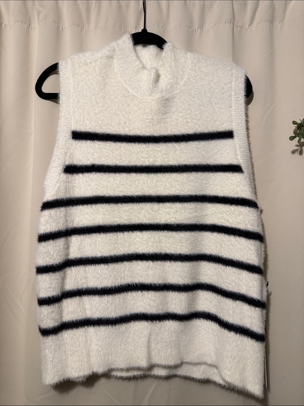 Bailey 44 White and Black Striped Turtleneck Sweater